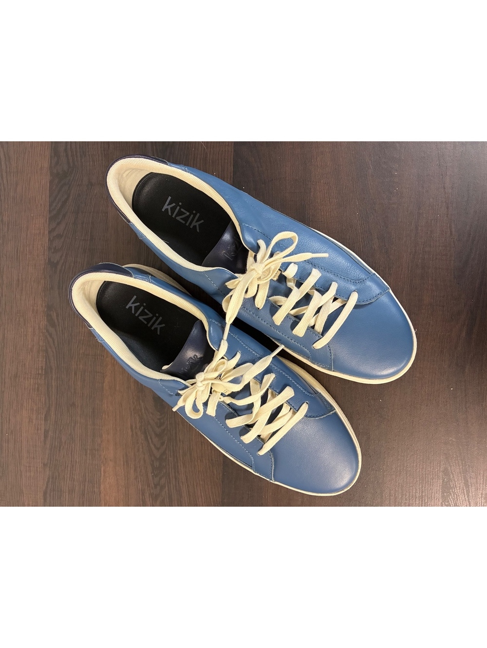 Kizik Blue White Hands-Free Slip On Sneakers Men's 13 Casual Shoes